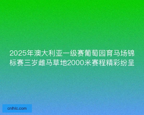 2025年澳大利亚一级赛葡萄园育马场锦标赛三岁雌马草地2000米赛程精彩纷呈
